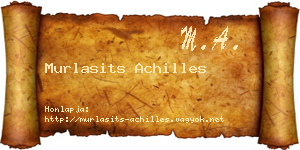 Murlasits Achilles névjegykártya